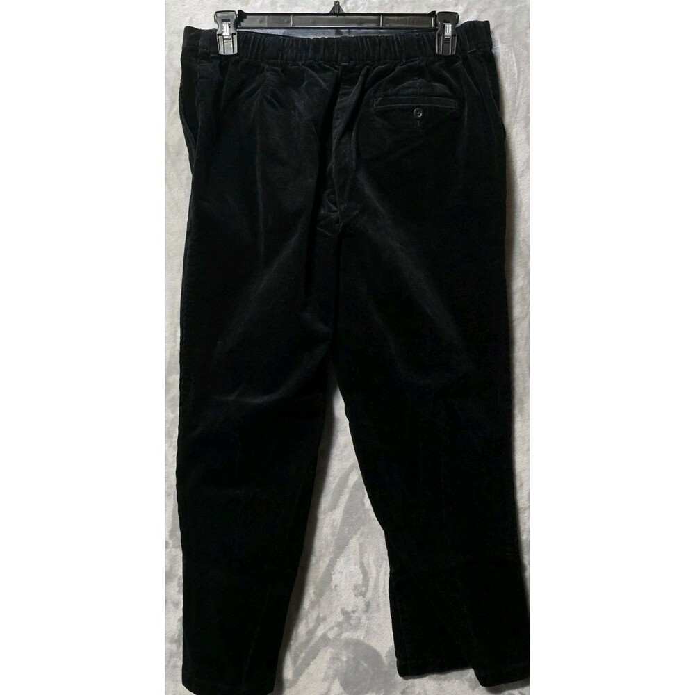LL Bean Corduroy Pants Womens 16P Black Slash Pockets Cowgirl Casual Classic Fit - Picture 3 of 9